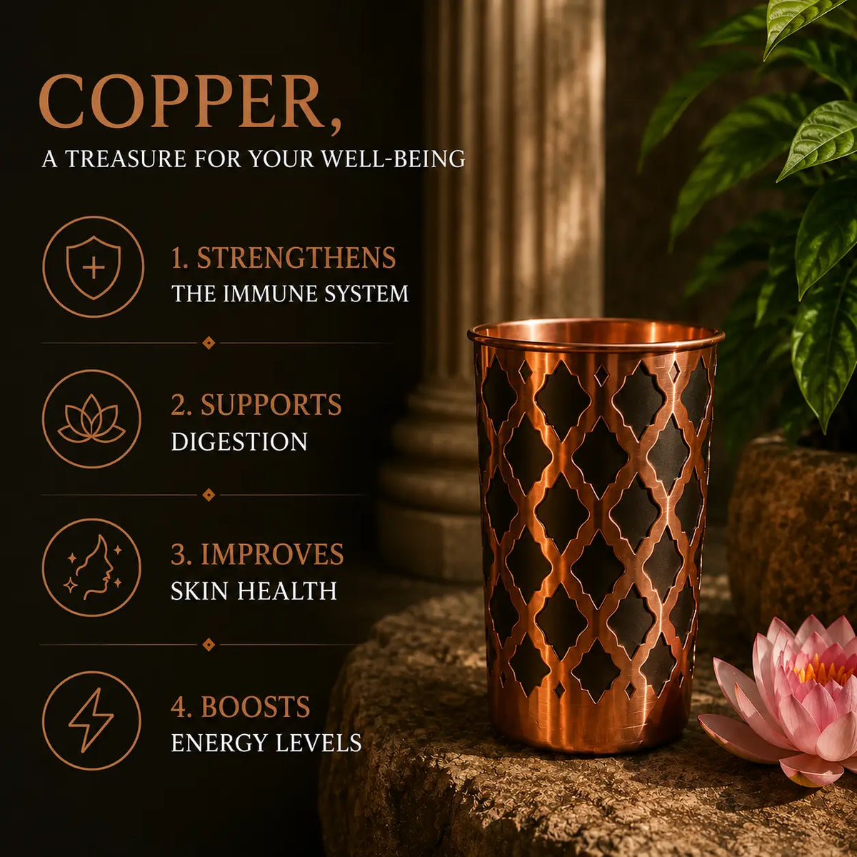 Alma Pure™ Diamond – 99.9% Pure Copper Cup