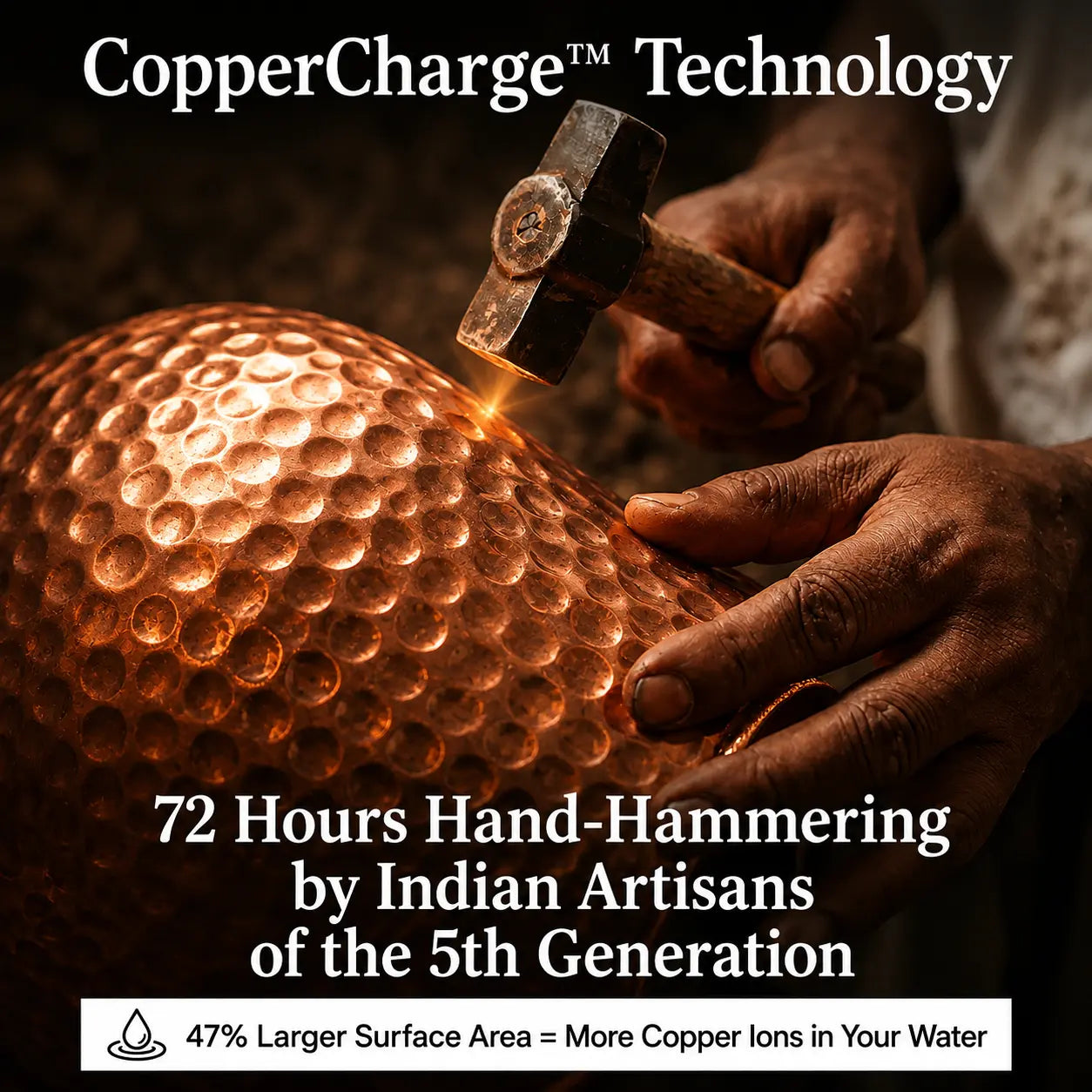 Alma Pure™ – Hammered Copper Bottle for Naturally Pure Water