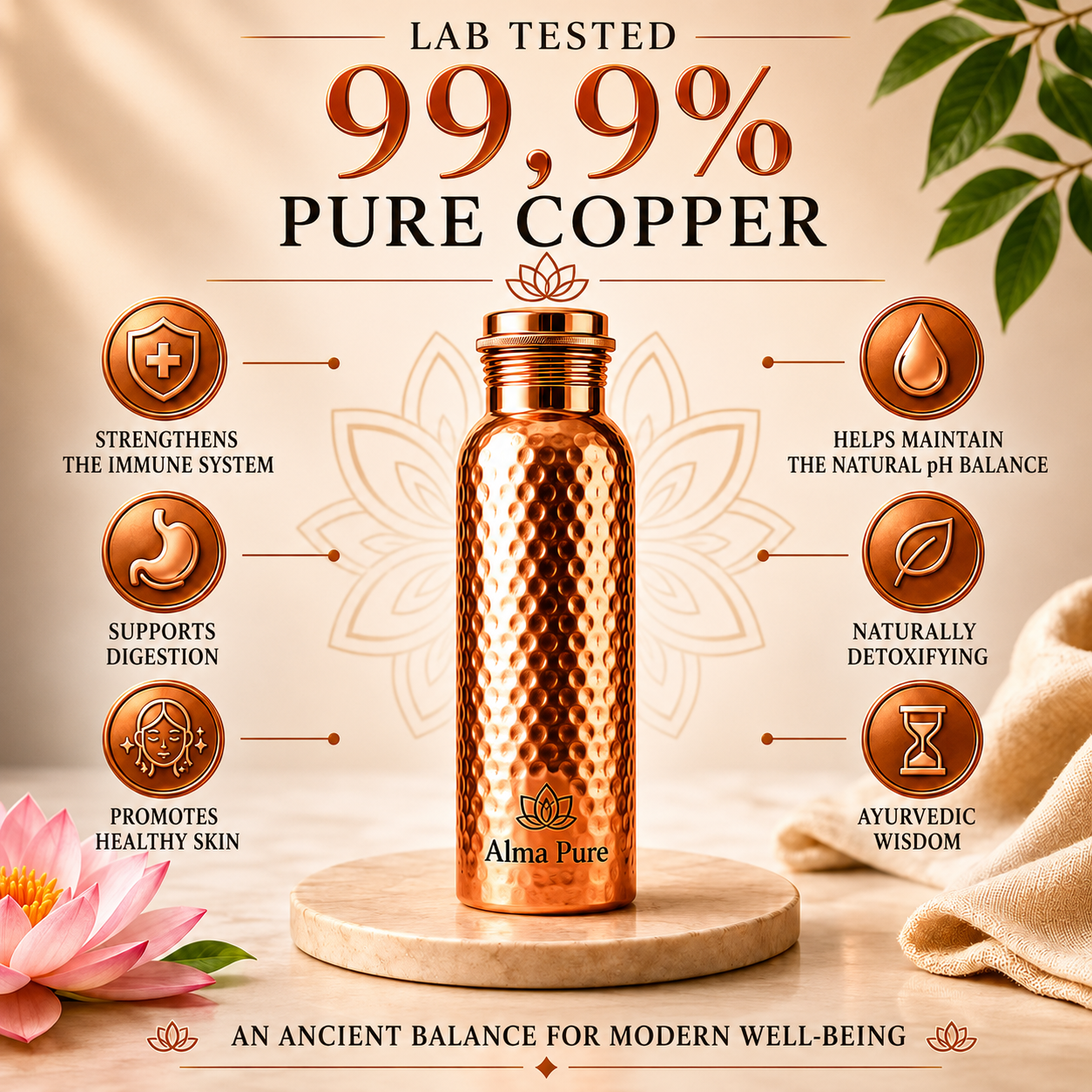 Alma Pure™ – Certified Pure Copper Water Bottles - Heritage Edition